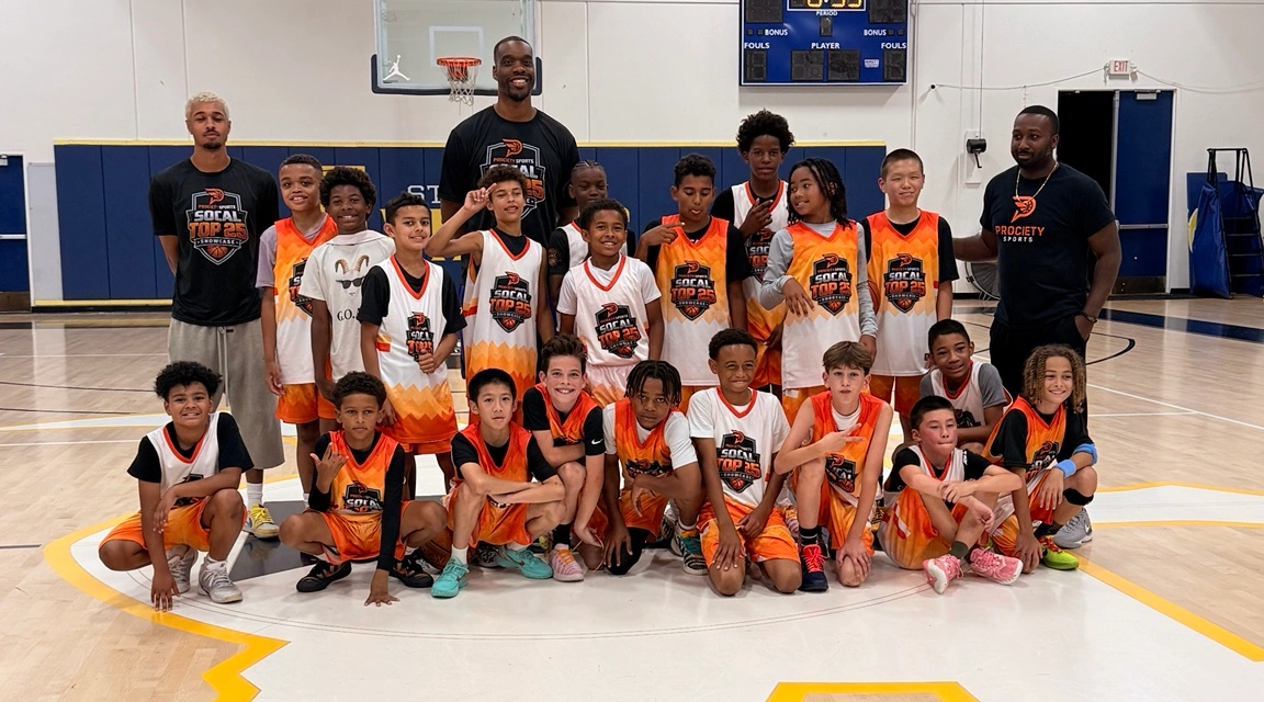 Players and coaches together at a previous Prociety SoCal showcase